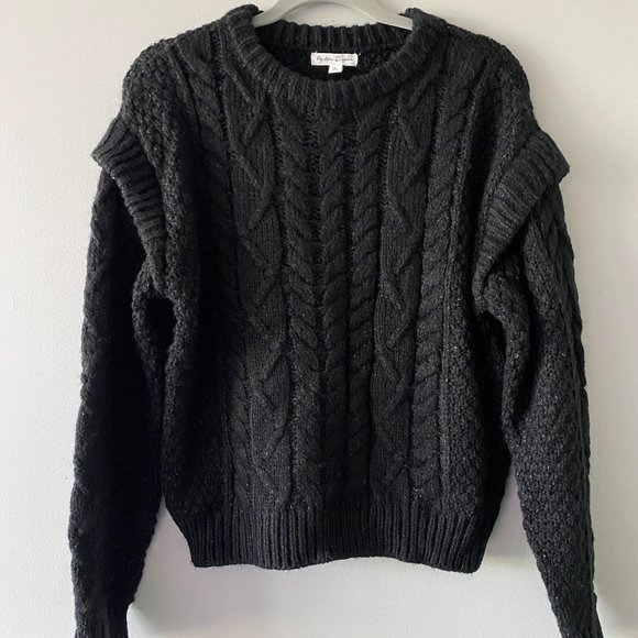 By the River Sweaters - 🆕 BY THE RIVER Black Cable Knit Sweater Size L